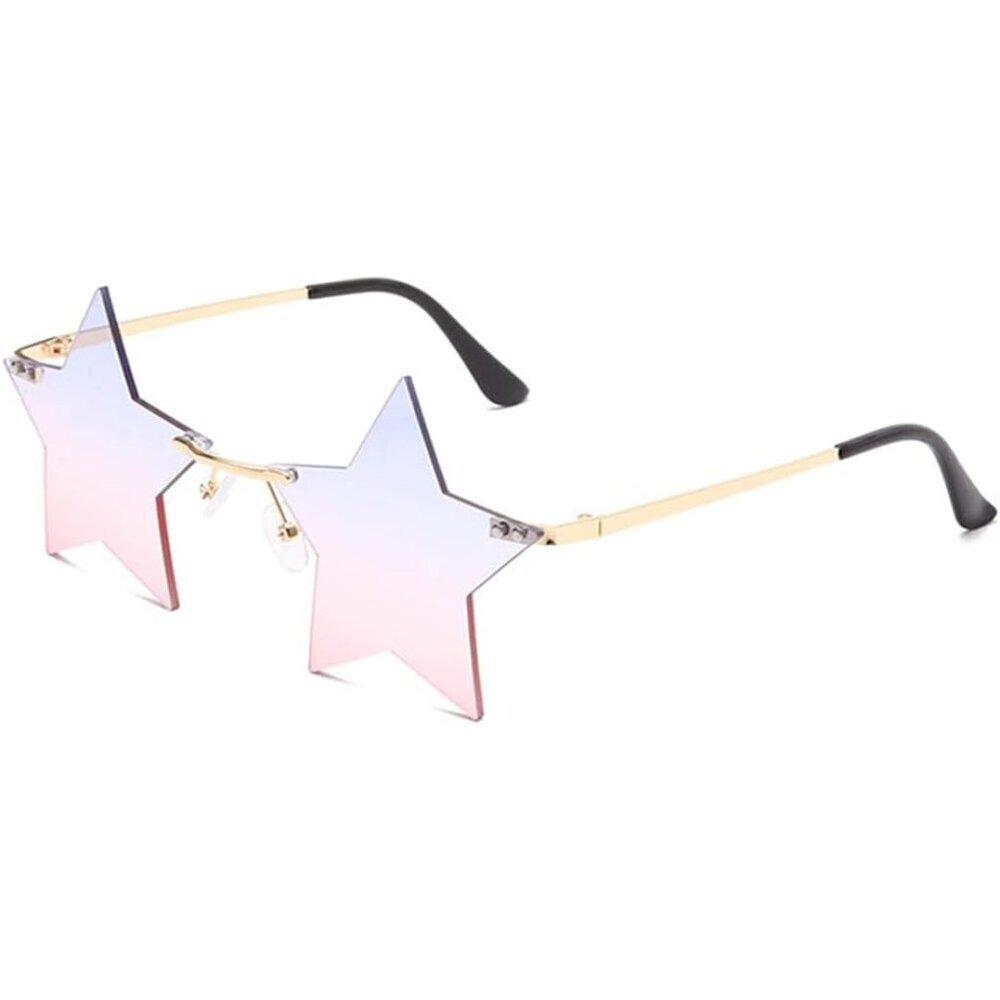 Star Rimless Sunglasses Women Men UV400 UV Protection Unique Star Design